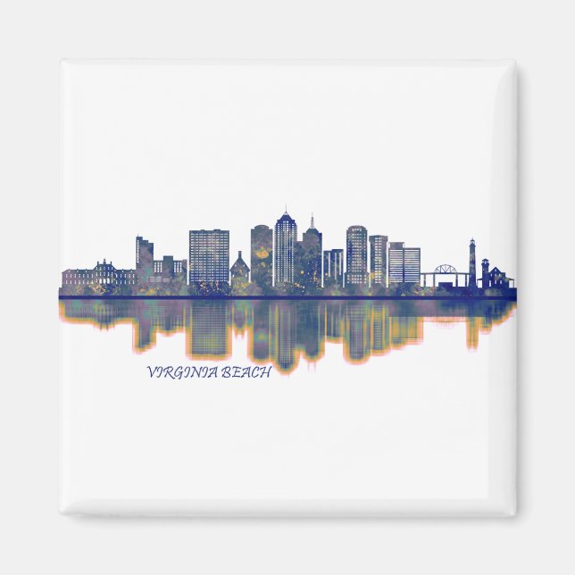 Virginia Beach Skyline Magnet (Framsidan)