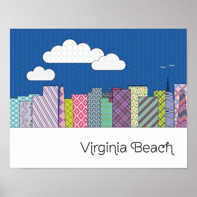 Virginia Beach Skyline Poster (Framsidan)