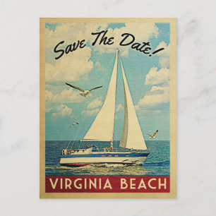 Virginia Beach sparar datum för sjöbåten Nautical Meddelande Vykort