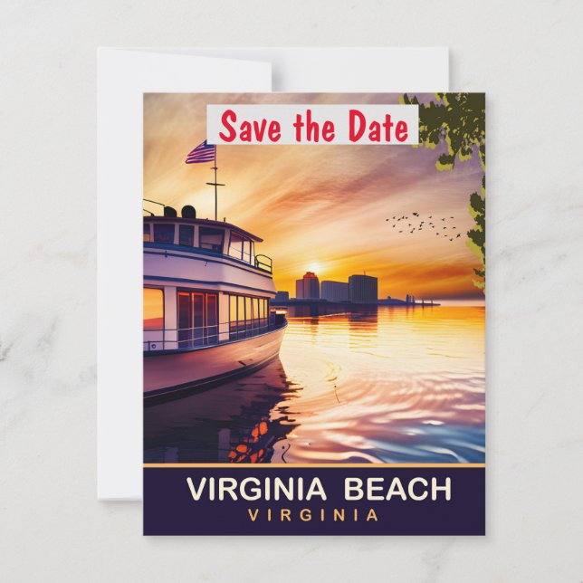 Virginia Beach Strand Guldbröllop Spara Datumet (Framsida)