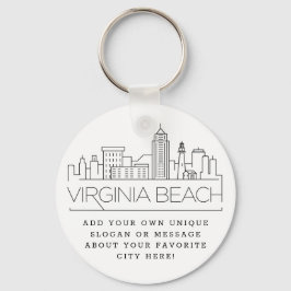 Virginia Beach Stylized Skyline | Anpassningsbar S Nyckelring