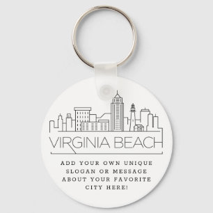 Virginia Beach Stylized Skyline Anpassningsbar Sl Nyckelring