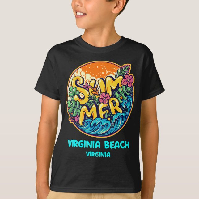 Virginia Beach Summer Vacation Souvenir Helgdag T Shirt (Framsida)