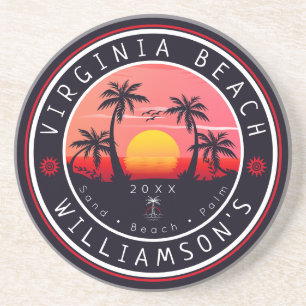 Virginia Beach USA Retro Sunset Souvenirs 80-talet Underlägg