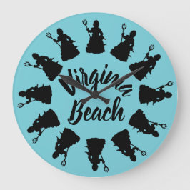 Virginia Beach, VA Neptune Statue Ocean Nautical Stor Klocka