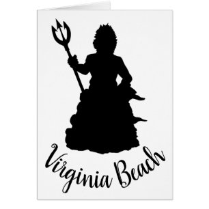 Virginia Beach, VA Neptune Statue Silhouette Hälsningskort