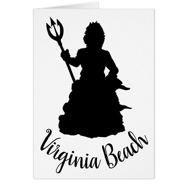 Virginia Beach, VA Neptune Statue Silhouette Hälsningskort (Framsidan)