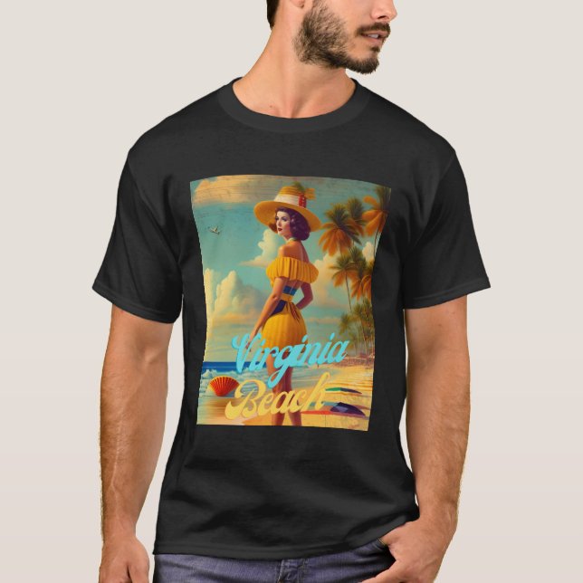 Virginia Beach Virginia Parasdise Bevacke T Shirt (Framsida)