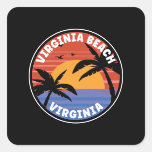 Virginia Beach Virginia Sunset Paradise Fyrkantigt Klistermärke