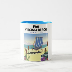 Virginia Beach Virginia USA-reseaffisch Två-Tonad Mugg