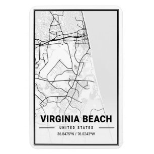 Virginia Beach Virginia USA Travel City Karta Magnet