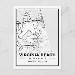Virginia Beach Virginia USA Travel City Karta Vykort