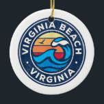 Virginia Beach Virginia VA Vintage Nautical Vinkar Julgransprydnad Keramik<br><div class="desc">Virginia Beach Virginia VA Vintage Nautical Vågar Design</div>