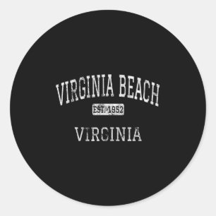 Virginia Beach Virginia Va Vintage Runt Klistermärke