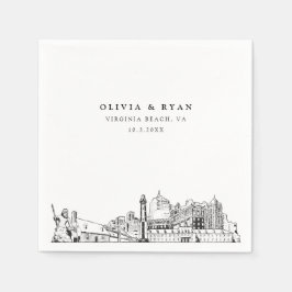 Virginia Beach Wedding Papper Cocktail Napkin Pappersservett