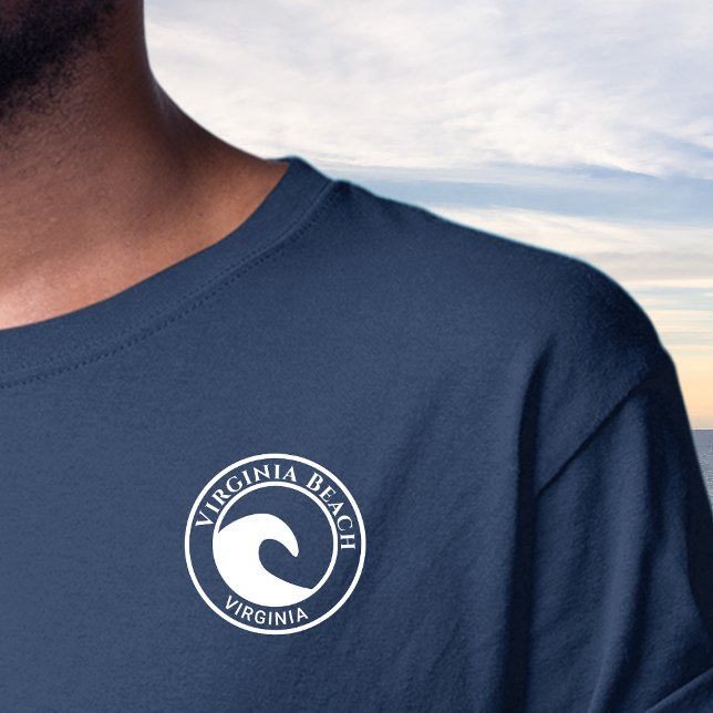 Virginia Beach White Ocean Wave Circle Design T Shirt (Skapare uppladdad)