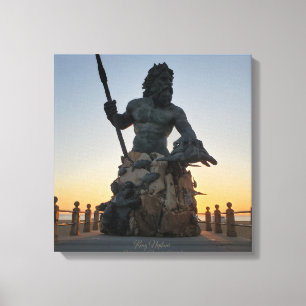 Virginia Beachs Kung Neptune Satue Canvastryck