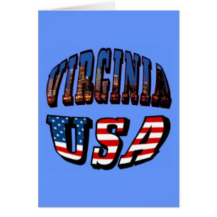 Virginia Bild och USA Text Hälsningskort