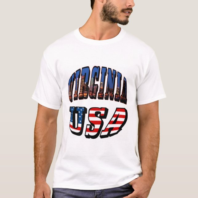Virginia Bild och USA Text T-shirt (Framsida)