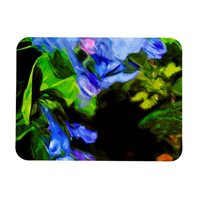 Virginia Bluebell Wildblomsimpressionist Magnet (Horisontell)