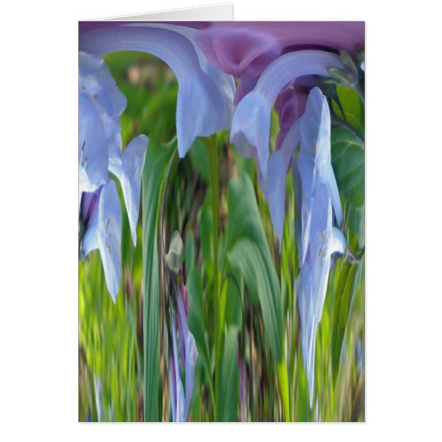 Virginia Bluebells Abstrakt Hälsningskort (Framsidan)