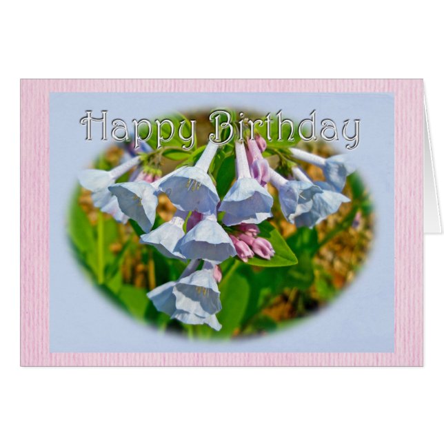 Virginia Bluebells Grattis på födelsedagen Coordin Hälsningskort (Framsidan Horizontal)