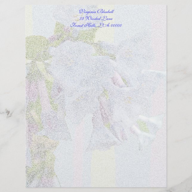Virginia Bluebells Letterhead Stationery Brevhuvud (Framsida)