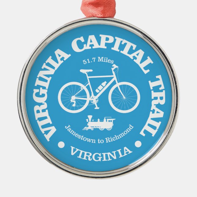 Virginia Capital Trail (cykling) Julgransprydnad Metall (Framsidan)