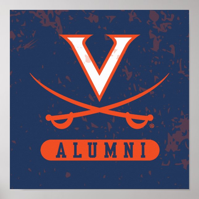 Virginia Cavaliers Alumni Distress Poster (Framsidan)
