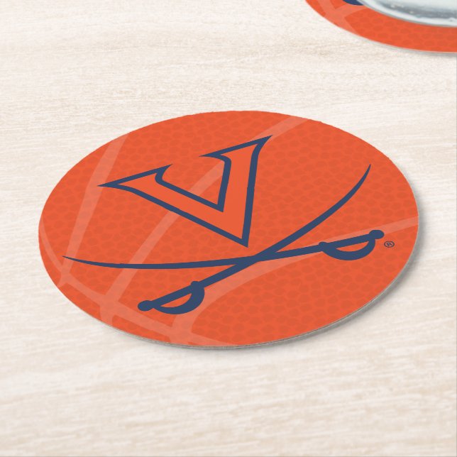 Virginia Cavaliers Basket Underlägg Papper Rund (Vinklad)