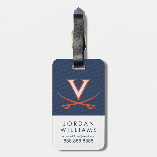 Virginia Cavaliers Carbon Fiber Bagagebricka (Baksidan Lodrät)