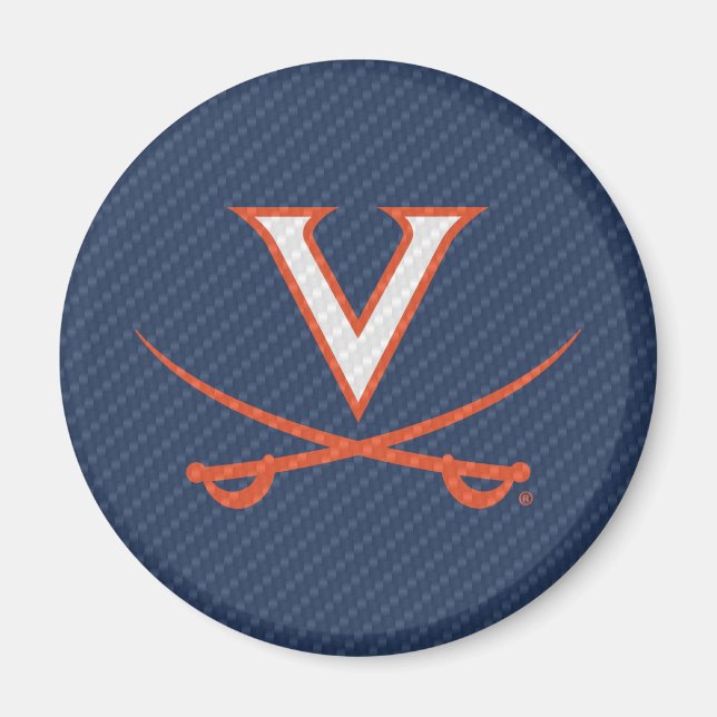 Virginia Cavaliers Carbon Fiber Magnet (Framsidan)
