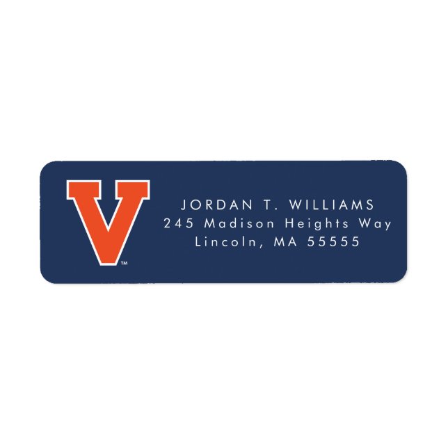 Virginia Cavaliers | Examen Returadress Etikett (Framsidan)