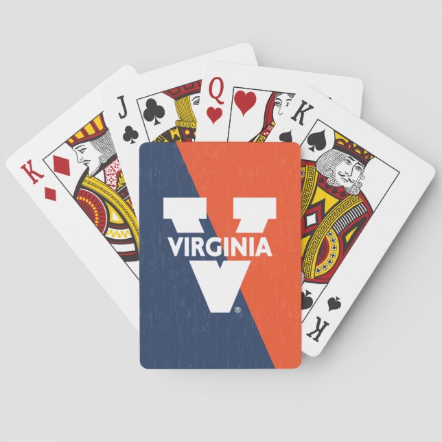 Virginia Cavaliers Färg Block Distress Casinokort (Baksidan)