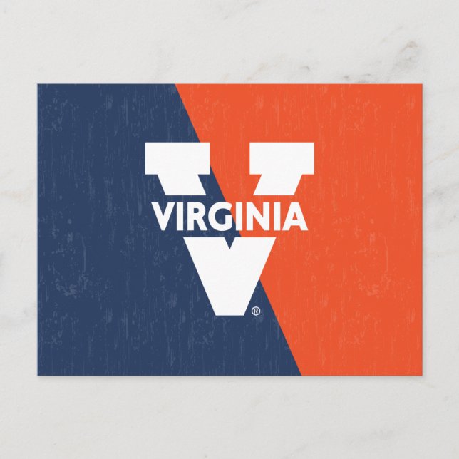 Virginia Cavaliers Färg Block Distress Inbjudan Vykort (Framsida)