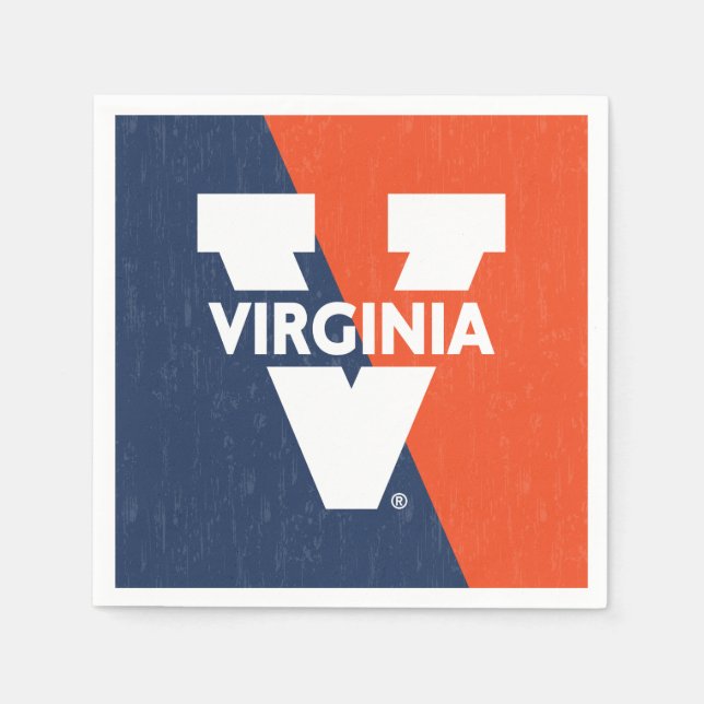 Virginia Cavaliers Färg Block Distress Pappersservett (Framsidan)