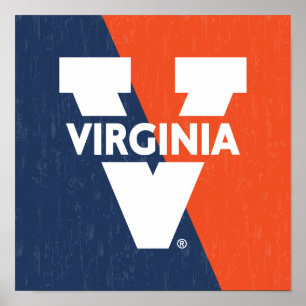 Virginia Cavaliers Färg Block Distress Poster