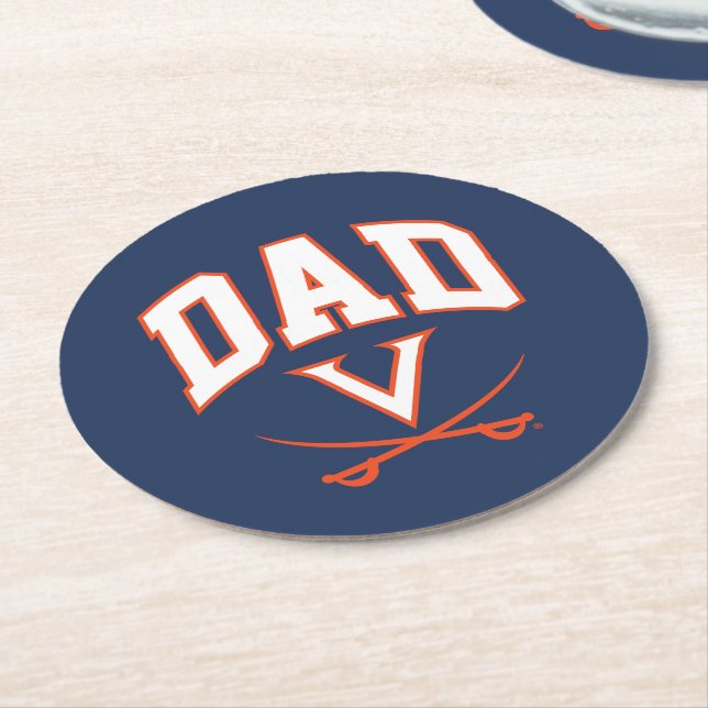 Virginia Cavaliers Pappa Underlägg Papper Rund (Vinklad)