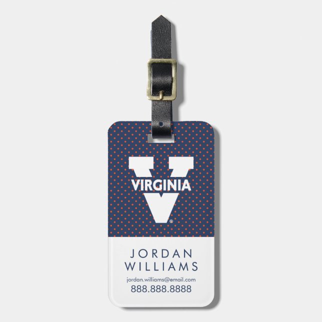 Virginia Cavaliers Polka dots Bagagebricka (Vertikal Framsida)