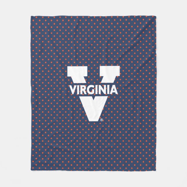 Virginia Cavaliers Polka dots Fleecefilt (Framsidan)