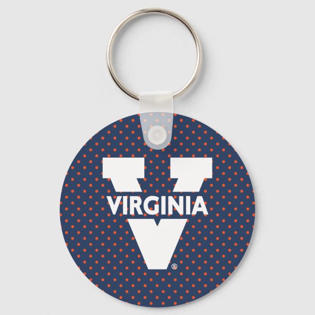Virginia Cavaliers Polka dots Nyckelring (Framsida)