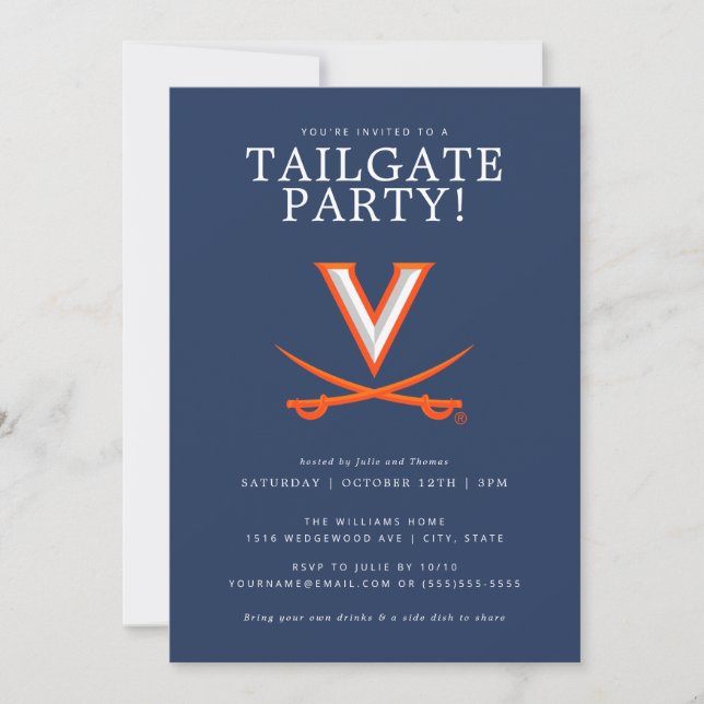 Virginia Cavaliers Tailgate-fest Meddelande (Framsida)