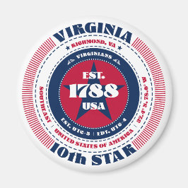 Virginia Circle Typography Souvenir Magnet