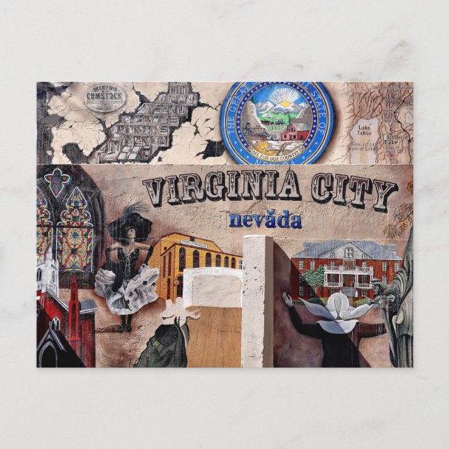 Virginia City, Nevada Postcard Vykort (Framsida)