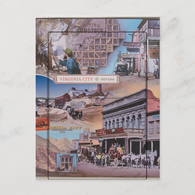 Virginia City Nevada Postcard Vykort (Framsida)