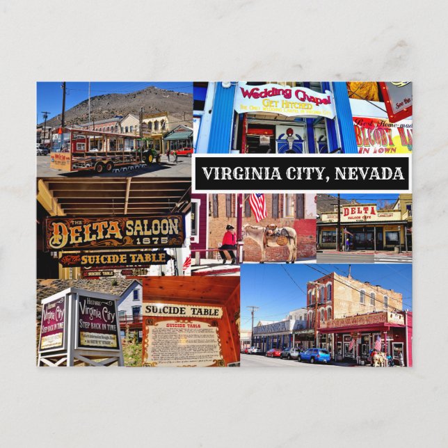 VIRGINIA CITY, NEVADA POSTCARD VYKORT (Framsida)