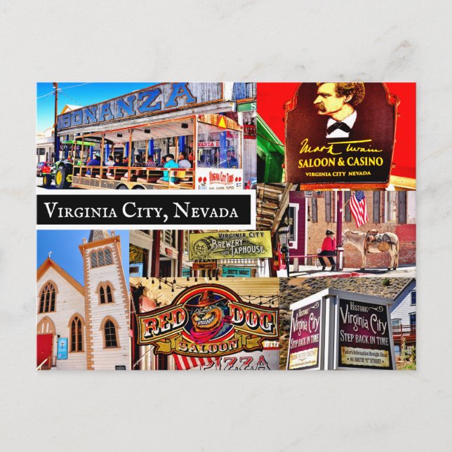 VIRGINIA CITY, NEVADA POSTCARD VYKORT (Framsida)