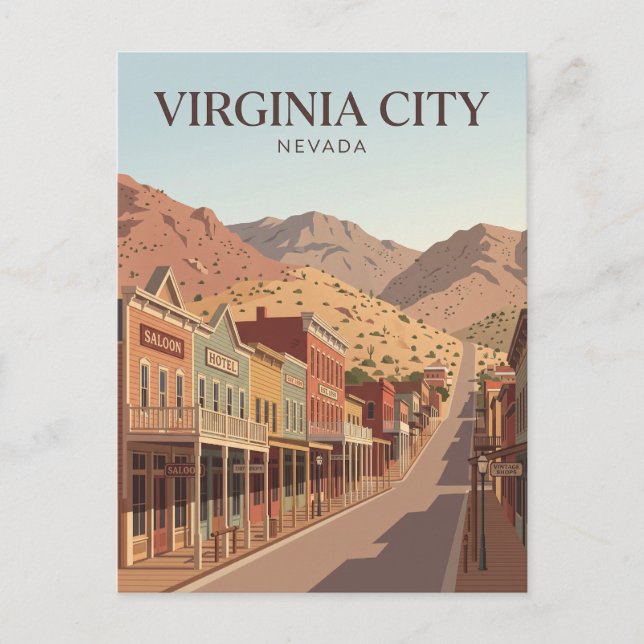 Virginia City Nevada Vykort (Framsida)