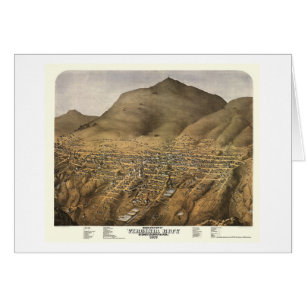 Virginia City panorama- karta för NV - 1875 Hälsningskort