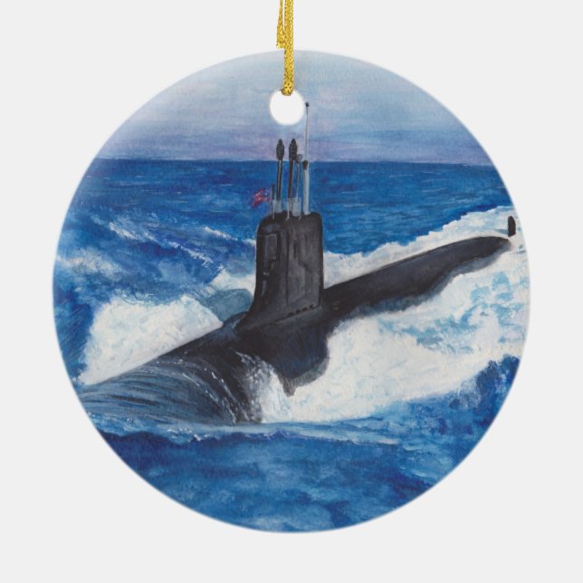 Virginia Class Warriors Submarine Ceramic Ornament (Baksidan)